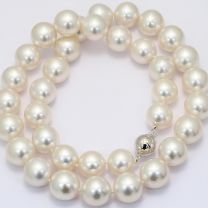 Amaya 11mm oval white South Sea Pearl strand necklace
