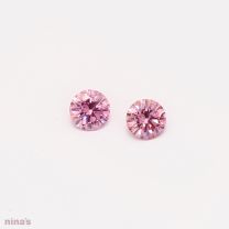 0.14 Total carat pair of 4P round cut Argyle pink diamonds