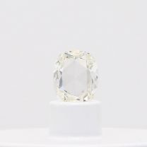 0.47 Carat rose cut cushion cut white diamond