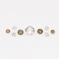 0.07 Total carat rainbow parcel of cushion and round cut coloured diamonds