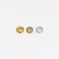 0.09 Total carat rainbow trio parcel of yellow green and Argyle blue diamonds