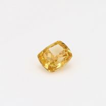 0.61 carat cushion cut fancy deep yellow diamond