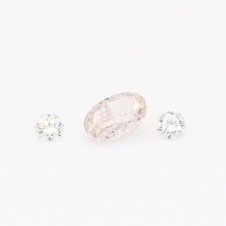 0.41 Total carat oval cut light pink and round cut white diamonds