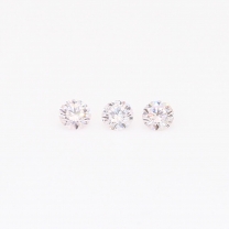 0.12 Carat trio of round cut NCP Argyle pink diamonds