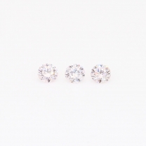 0.13 Carat trio of round cut Argyle pink diamonds