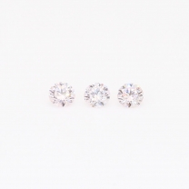 0.12 Carat trio of round cut Argyle pink diamonds