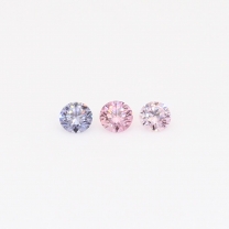 0.15 Total carat trio round cut BL3 Argyle blue and Argyle pink diamonds