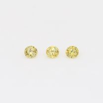 0.09 Total carat trio of round cut yellow diamonds