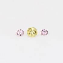 0.14 Total carat trio of yellow and Argyle pink diamonds