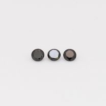 0.09 Total carat trio of round cut black diamonds