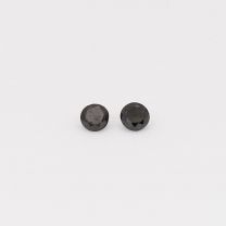 0.08 Total carat pair of round cut black diamonds