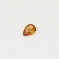 0.19 Carat pear cut orange yellow diamond