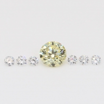 0.48 Total carat parcel of round-cut white and fancy yellow diamonds