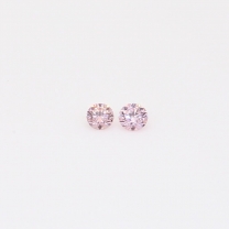 0.06 Carat pair of round-cut FPP Argyle pink diamonds