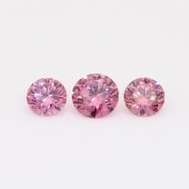 0.59 Total carat trio of round-cut GIA certified 2PR Argyle certified pink diamonds