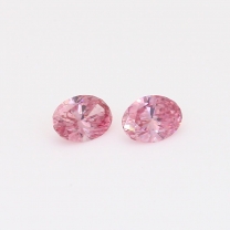 0.45 Total carat pair of oval-cut GIA certified 3P Argyle certified pink diamonds