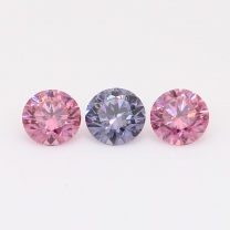 0.90 Total carat trio of round-cut GIA certified 3PP pink and BL3 Argyle certified diamonds
