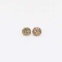 0.13 Total carat pair of round-cut champagne diamonds