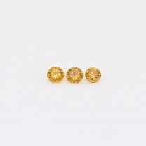 0.09 Total carat trio of round-cut fancy intense orange diamonds