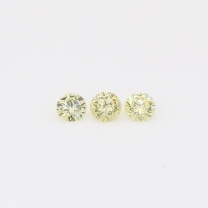 0.18 Total carat trio of round-cut fancy yellow diamonds