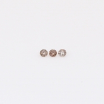 0.027 Total carat trio of round-cut champagne diamonds