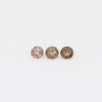 0.12 Total carat trio of round-cut champagne diamonds