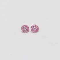 0.09 Carat Pair of Brilliant Round Cut 5P/PP Argyle Pink Diamonds