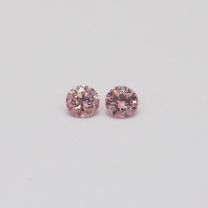0.14 Carat pair of round cut Argyle pink diamonds