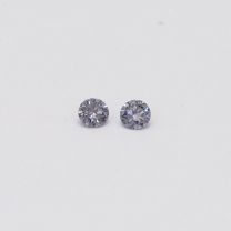 0.10 Total Carat Pair of Round Cut BL3 Argyle Blue Diamonds