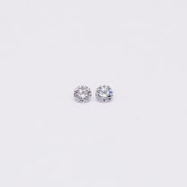 0.04 Total Carat Pair of Round Cut BL2 Argyle Blue Diamonds