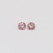 0.12 Total carat pair of round cut 6PP Argyle pink diamonds