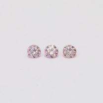 0.15 Total carat trio of round cut FPP Argyle pink diamonds