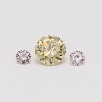 0.62 Total carat trio parcel of yellow and Argyle pink diamonds