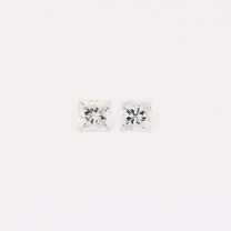 0.14 Total carat pair of princess cut white diamonds