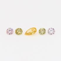 0.20 Total carat rainbow parcel of pear and round cut coloured diamonds