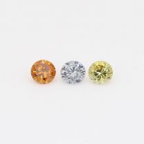 0.26 Total carat trio parcel of orange and green diamonds