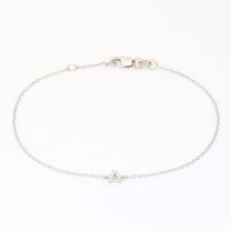 Lexicon white diamond sterling silver initial bracelet