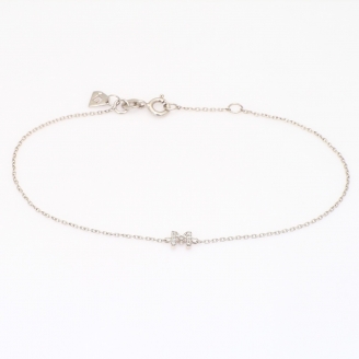 Lexicon white diamond white gold initial bracelet
