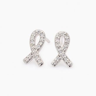 White Ribbon Foundation Debra white diamond earrings