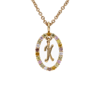 Autograph K rainbow coloured diamond Signature necklace