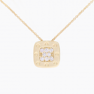 Percival white diamond rounded square necklace