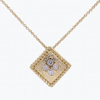 Tenille white diamond square necklace