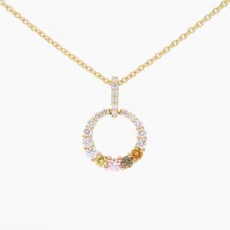 Celeste rainbow diamond circle necklace