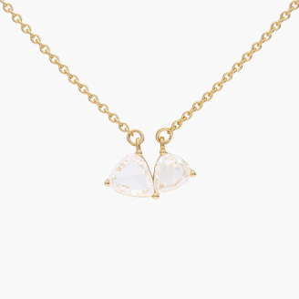 Petaline pear rose cut diamond necklace
