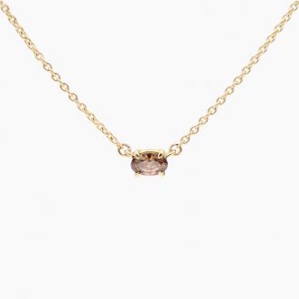 Ellipse oval-cut champagne diamond necklace