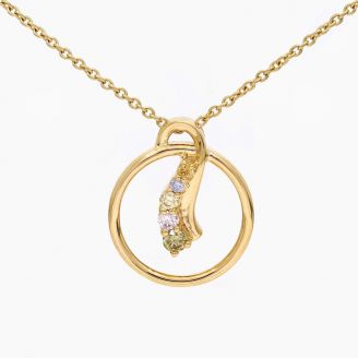 Tidal rainbow diamond necklace