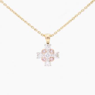 North white and Argyle pink diamond pendant
