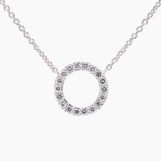 Flight white diamond circle necklace