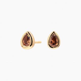 Elixer pear-cut champagne diamond stud earrings