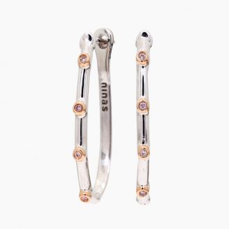 Lyre Argyle pink diamond hoop earrings